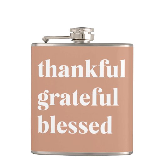 Dankful Grateful Blessed | THANKSGIVING Heupfles (Voorkant)