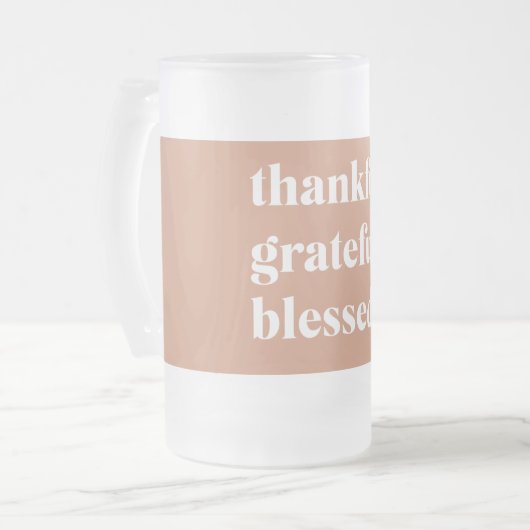 Dankful Grateful Blessed | THANKSGIVING Matglas Bierpul (Voorkant links)