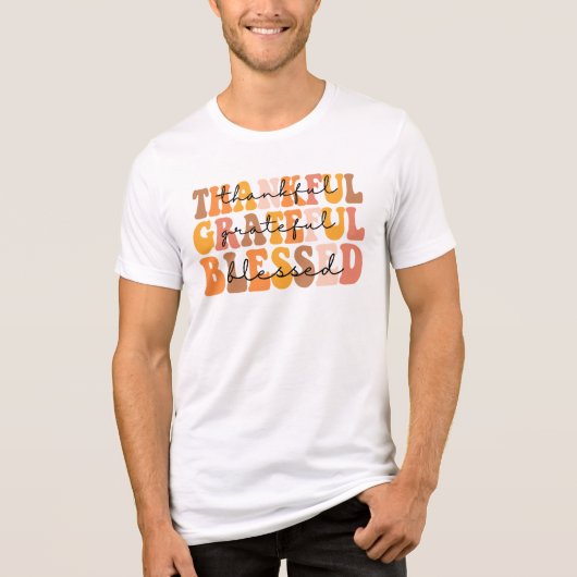 Dankful Grateful Blessed Tri-Blend Shirt (Voorkant)