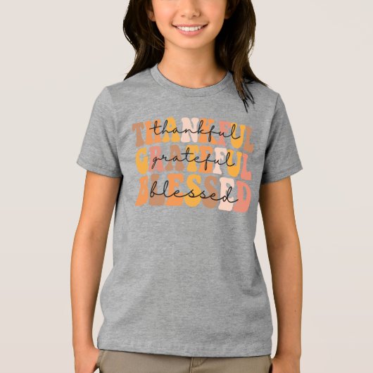 Dankful Grateful Blessed Tri-Blend Shirt (Voorkant)
