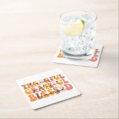 Dankful Grateful Blessed Vierkante Kartonnen Onderzetter (Insitu)