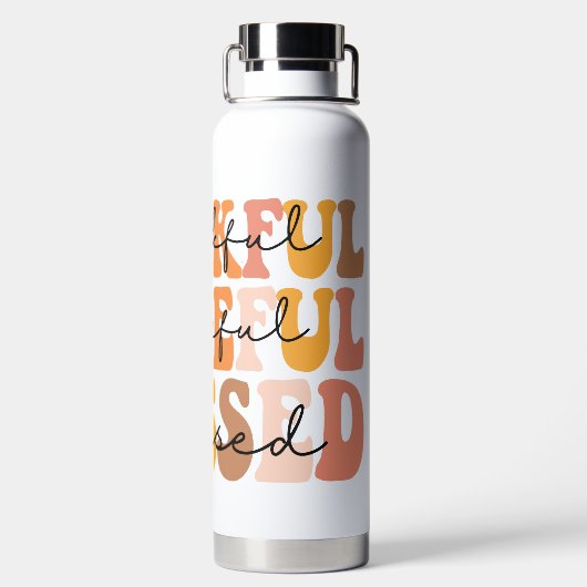 Dankful Grateful Blessed Waterfles (Achterkant)