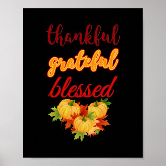 DANKFUL GRATEFUL BLESSEN THANKSGIVING POSTER (Voorkant)