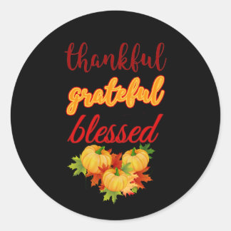 DANKFUL GRATEFUL BLESSEN THANKSGIVING RONDE STICKER