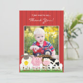 Dankjewel Foto Boerderij Platte Uitnodiging (Staand voorkant)