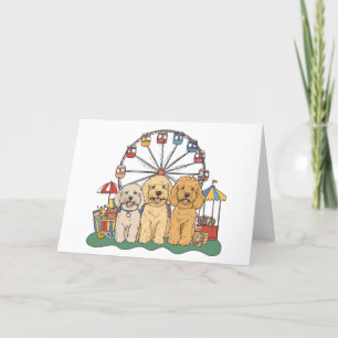 Dankjewel Goldendoodle Honden op een Carnaval Bedankkaart