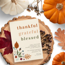 Dankjewel Grateful Blessed Chic Thanksgiving Party