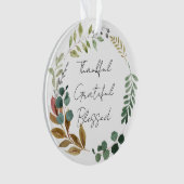 Dankjewel Grateful Blessed Natural Fall Leaves Ornament (voorkant)