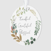 Dankjewel Grateful Blessed Natural Fall Leaves Ornament (voorkant)