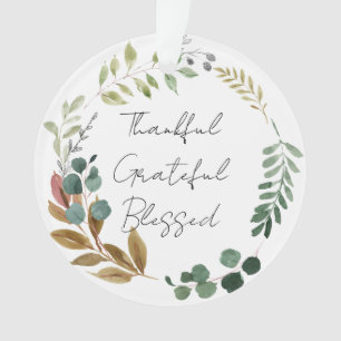 Dankjewel Grateful Blessed Natural Fall Leaves Ornament