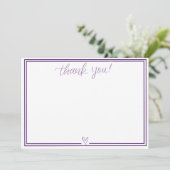 Dankjewel kaart (Donker Paarse) (Staand voorkant)