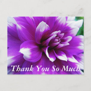 Dankjewel kaart met Dahlia achtergrond