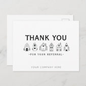 Dankjewel referral marketing voor vastgoed briefkaart (Voorkant / Achterkant)