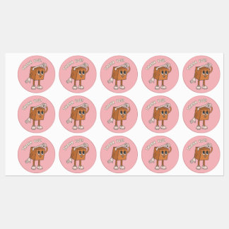 Dankjewel Roze Pakketsticker  Labels