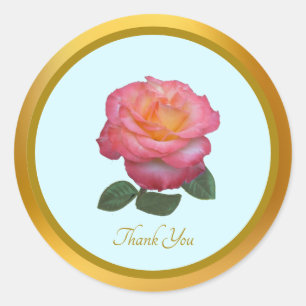 Dankjewel Roze Roos Sticker