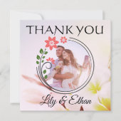 Dankjewel van onze microbruiloft, bloemige elegant bedankkaart (Voorkant)