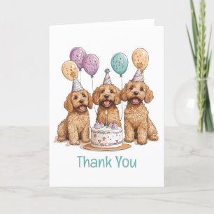 Dankjewel Verjaardag Goldendoodle Honden Verjaarda Bedankkaart