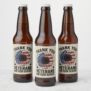 Dankjewel Veteranen Zonnebloem Militaire Veteranen Bier Etiket