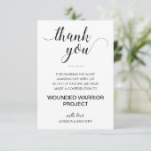 Dankjewel voor de liefdadigheid bruiloft kaart (Staand voorkant)