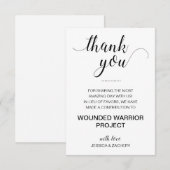 Dankjewel voor de liefdadigheid bruiloft kaart (Voorkant / Achterkant)