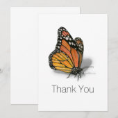 Dankjewel voor Monarch Vlinder Bedankkaart (Voorkant / Achterkant)