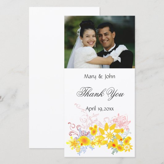 Dankjewel voor uw Cadeau met Bloemen Bedankkaart (Voorkant / Achterkant)