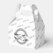 Dankjewel zegel en bloeiende afhaaldoos bedankdoosjes (Achterkant)