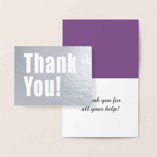 Dankjewel Zilveren Decor met aangepaste tekst Folie Kaarten (Display)