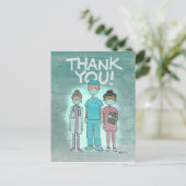Dankjewel zorgmedewerkers ansichtkaart briefkaart (Staand voorkant)