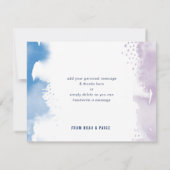 DANKJEWELBRIEF handgeschilderd paars blauw aquarel Kaart (Achterkant)