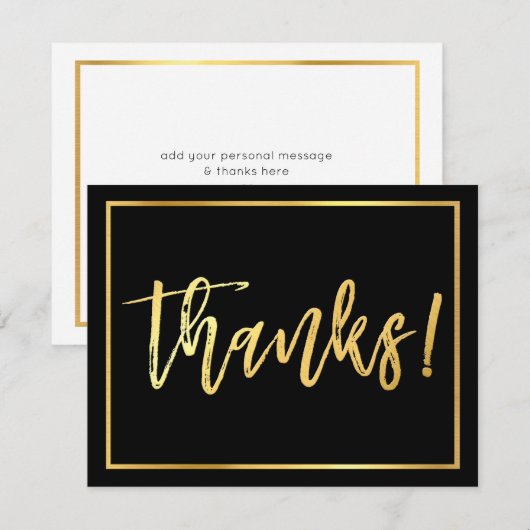 DANKJEWELBRIEF handgeschreven gouden schrift zwart Kaart (Voorkant / Achterkant)