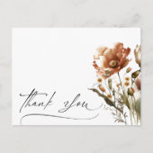 Dankjewelenscript waterverf wilde bloem briefkaart (Voorkant)