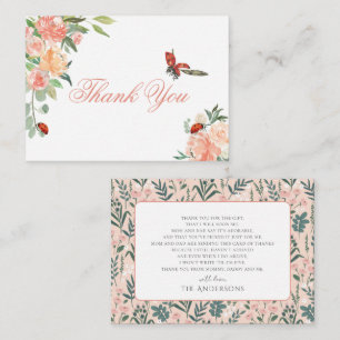 Dankjewelkaart Lieve Lieveheersbeestje Rozen Baby  Notitiekaartje