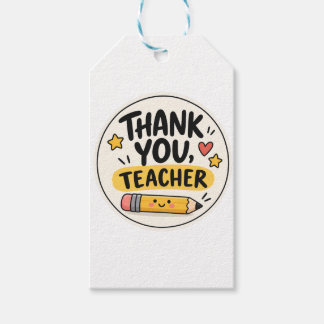 DankjewelLeraar Potlood Waardering Ronde Sticker Cadeaulabel