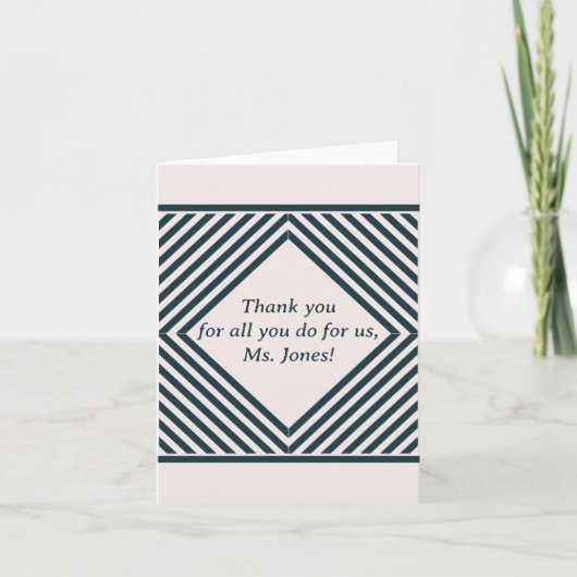 Dankkaart voor de leraar notitiekaartje (Voorkant)