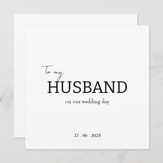 Dankkaart voor mijn man op onze trouwdag  bedankkaart (Voorkant / Achterkant)