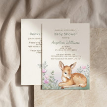 Dankkaart voor Whimsical Woodland Deer Baby Shower