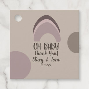 Dankkaartjes voor babyshower met organische vormen bedankjes labels