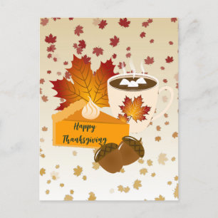 Danksgiving Dinner Keuken Pompoentaart Heet Chocol Briefkaart