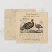 Danksgiving Vintage Turkey Day-diner Kaart (Voorkant / Achterkant)