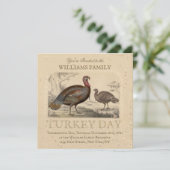 Danksgiving Vintage Turkey Day-diner Kaart (Staand voorkant)