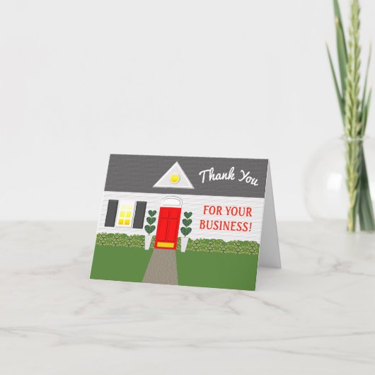 Dankt het Leuke Huis van de makelaar in onroerend Bedankkaart (Voorkant)