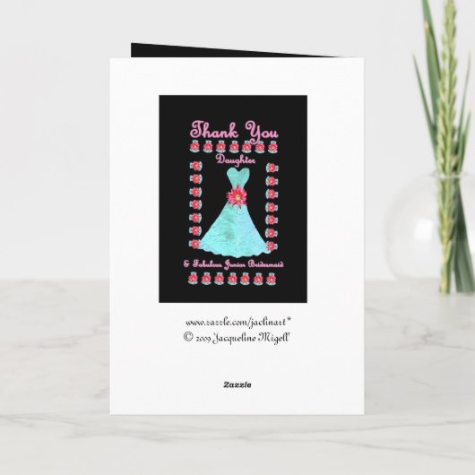 DANKT het Ondergeschikte Bruidsmeisje van de Bedankkaart (Achterkant)