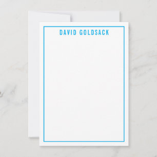 DANKWOORD modern eenvoudig naam aqua blauw Bedankkaart