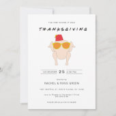 Dankzegging Grappige Uitnodiging met Kalkoen (Voorkant)