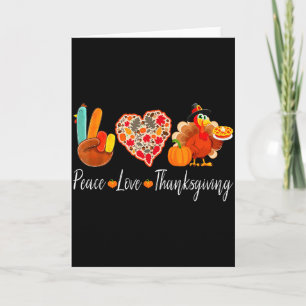 Dankzegging Vrede Liefde Thanksgiving Turkey Herfs Kaart
