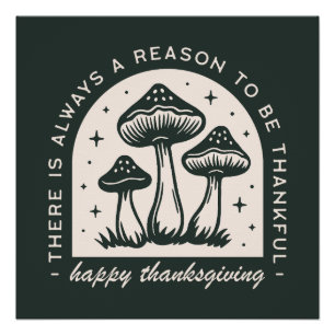 Dankzeggings paddestoelen bos groene cottagecore perfect poster