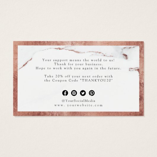 Dankzij de gouden luxe luxe roos van vandaag visitekaartje (Achterkant)