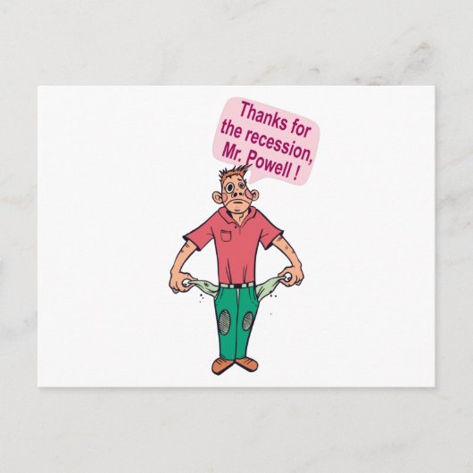 Dankzij de recessie, meneer Powell Briefkaart (Voorkant)