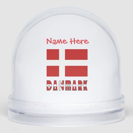 Danmark Dannebrog Rouge Personnalisé (Avant)